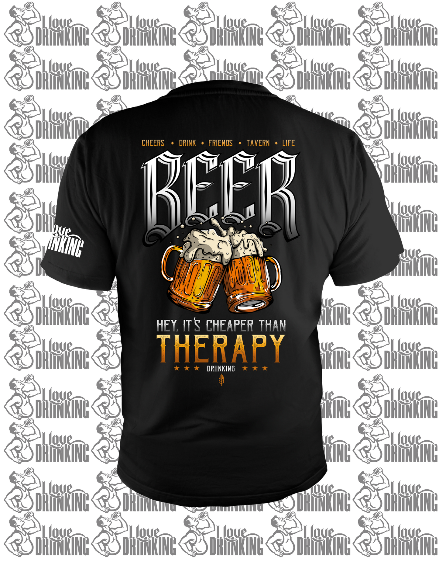 Beer Therapy T-Shirt 🍺 – Cheaper Than Therapy
